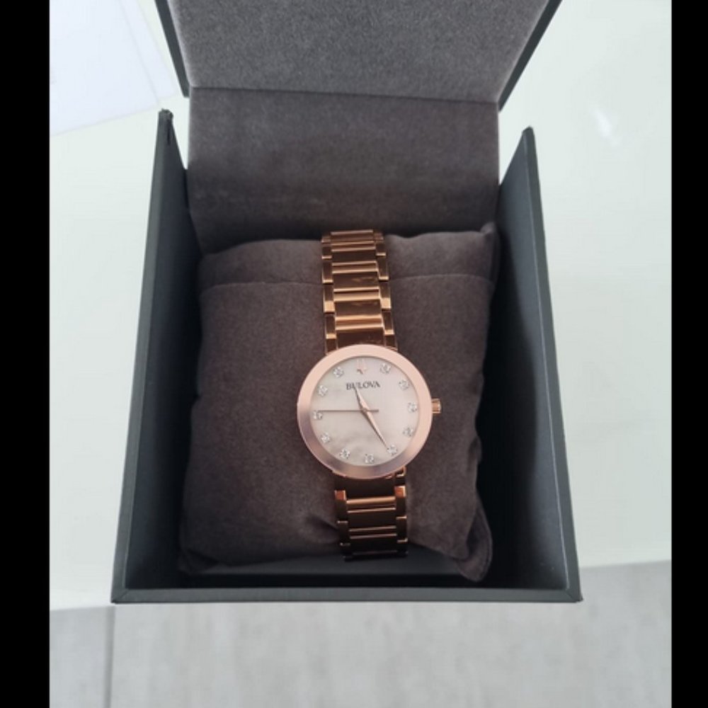 Bulova Ladies Modern Futuro Diamond Watch Model 97P133
